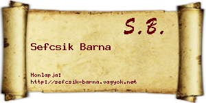 Sefcsik Barna névjegykártya